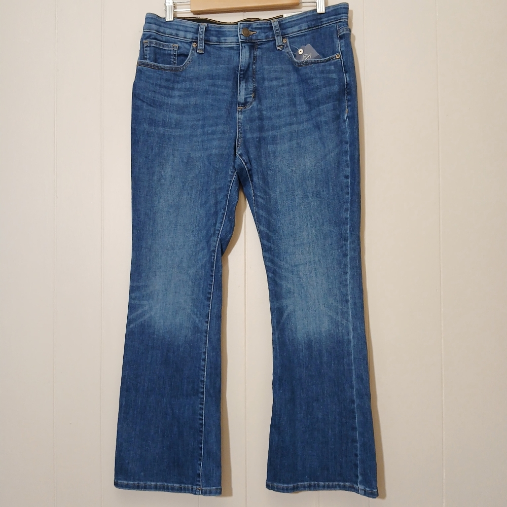 St John's Bay Flare Jeans Blue Comfort Waistband High Rise Tummy Control 🆕️